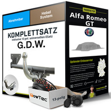 Für ALFA ROMEO GT Typ 937 Anhängerkupplung abnehmbar +eSatz 13pol uni 11.03- NEU