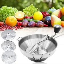 Food Mill Stainless Steel With 3 Discs Best Rotary Food Mills For Tomato Sauce