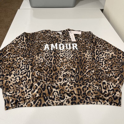 Cinq À Sept Leopard Amour Brandy Sweatshirt Pullover Black/sahara L