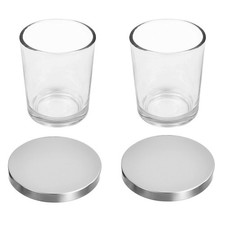 2 Pcs Tealight Candles Holder Small Glass Jars with Lids Vessels