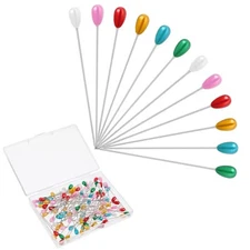 100 Pcs Sewing Pins for Fabric, Long 2.2 Inch Quilting Pins Straight Pins with 