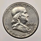 1958-D 50C 90% SILVER Franklin Half Dollar