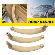 3PCS Beige Interior Door Panel Pull Handle Cover Trim For BMW X5 E70 LCI 2009