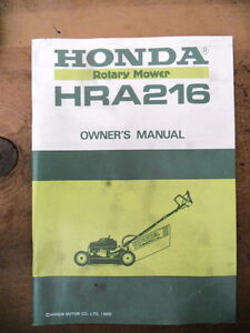 Owners Owner's Manual 1986 Honda HRA216 Lawn Mower | eBay