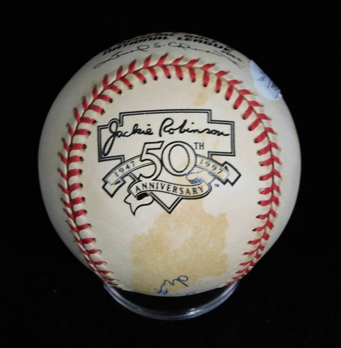 Maury Wills Signed ONLB Jackie Robinson 50th Ann. Baseball JSA Authenticated - Picture 2 of 5