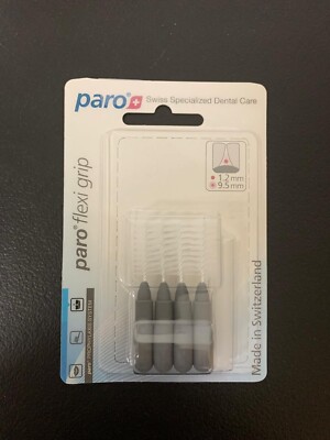 12pck-1080, Paro flexi grip, x-large, grey, 9.5mm, 4 pcs, interdental brush