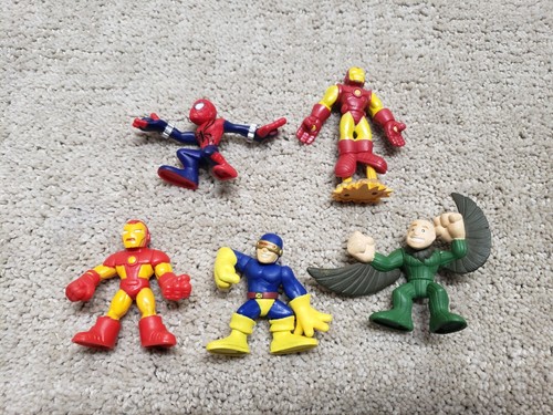 Marvel Super Hero Squad Lot Of 5 Spiderman Iron Man Cyclops Vulture