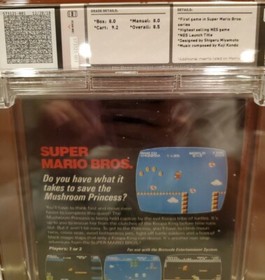 Super Mario Bros. GLOSS STICKER Seal 2nd Prod. Hangtab NES WATA 8.5 CIB 1985 