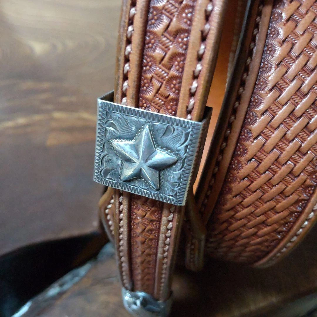 EDWARD H. BOHLIN 3 Piece Buckle Belt Silver Buckle