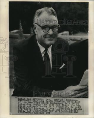 1962 Press Photo Keith Funston of New York Stock Exchange in interview ...