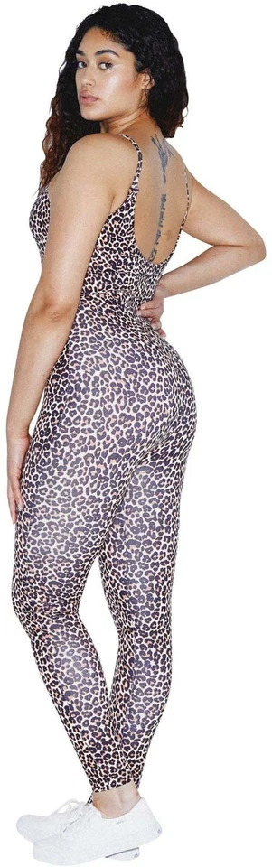 American Apparel Women's Cotton Spandex Sleeveless Unitard- Cheetah, Small - Image 3 of 4