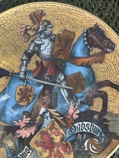 Important Dish & Mettlach & Wilhelm II on Horseback & Armor & Knight