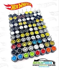 15 Variety MIX of Wheel Sets For Your HOT WHEELS w/ Rubber Tires 1/64 Scale Cars