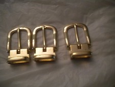 BRAND NEW LOT OF 3 GOLD BUCKLE FOR REVERSIBLE BELTS FOR 1 IN WIDE PIN BUCKLE