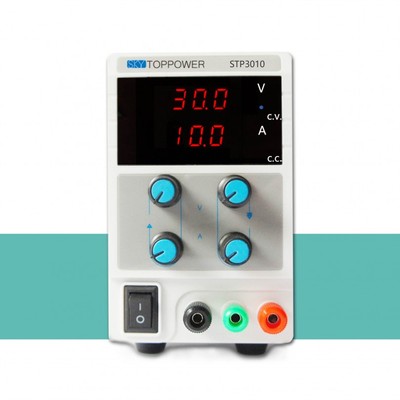 DC Power Supply 0-30V 0-10A Resolution 1V/0.1A Overload Protection