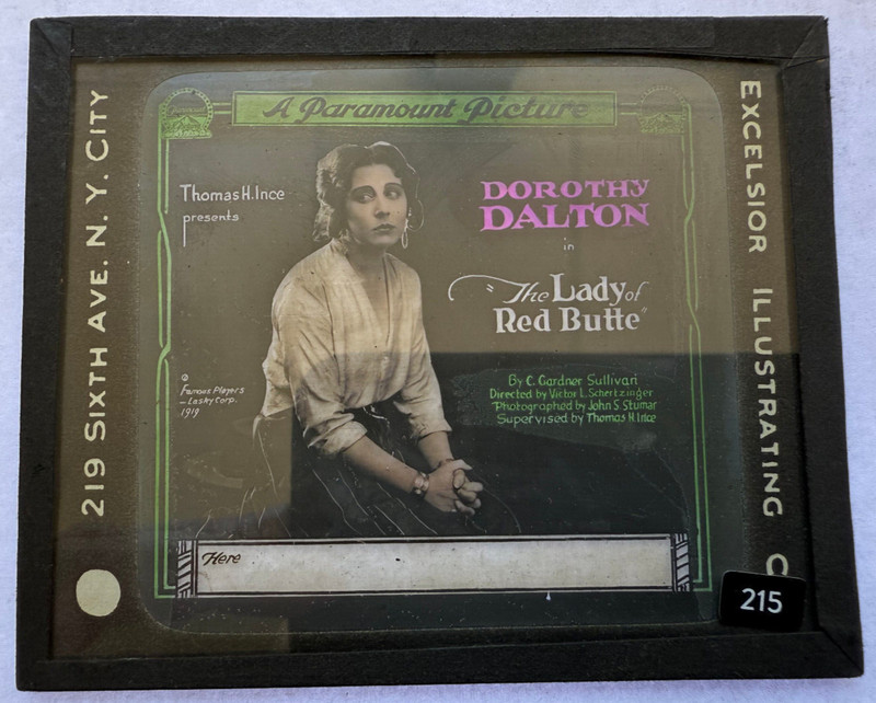 MAGIC LANTERN SLIDE MOVIE THE LADY OF RED BUTTE DOROTHY DALTON PARAMOUNT 1919