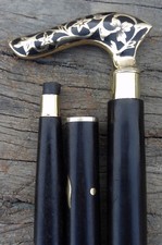 Victorian Brass Antique Handle Head Style Designer Victorian Walking Stick Cane