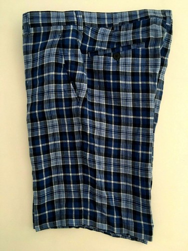 Jos A Bank Mens Size 32 Blue Plaid Golf Shorts 100% Linen NEW Retail $99.50 - Picture 4 of 10