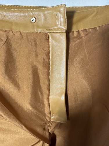 Chanel Vintage Leather Trousers - Mustard Colour - XS Size 6 34/36 Silk Lined - 第 15/24 張圖片