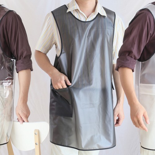 Waterproof Smock Hair Salon Apron Cooking Kitchen Bib Plastic Apron - Picture 10 of 11