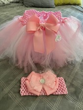 Baby Girls Pink And White Tutu Skirt And Headband