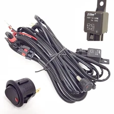 9006 12V 30A Wiring Harness Fog Light Relay Kit ON/OFF Switch 2 Plugs Wire 10 ft