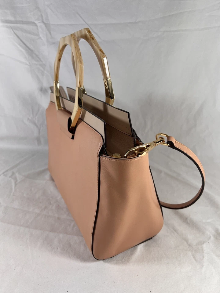 Bolsa de ombro LOUISE ET CIE couro rosa pêssego fosco satchel - Imagem 2 de 4