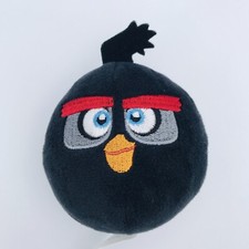 Angry Birds Mini Plush Black Bomb Bird- Abt 3.5  - Burger King Collectible Toy
