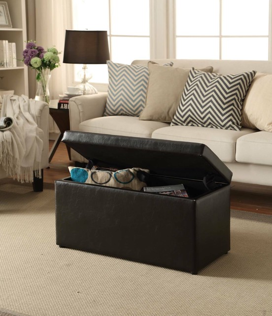 Better Homes And Gardens 30 Inch Hinged Storage Ottoman Black Brown Sand