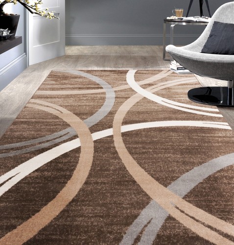 Rugshop Area Rugs Modern Wavy Circles Design Kitchen Carpet Rugs for Living Room - Picture 35 of 50