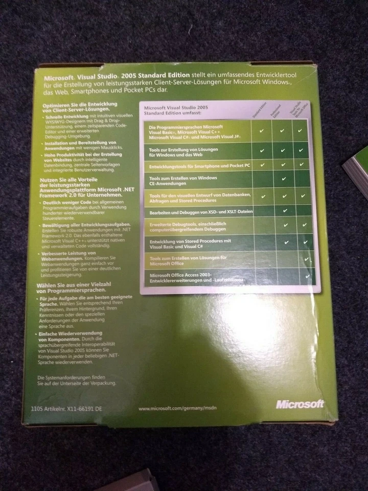 Microsoft Visual Studio 2005 Standard Edition DVD Box Deutsch - Bild 4 von 4