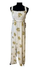 Show Me Your MuMu Bristol Maxi Dress Ivory Floral Slits M*MARKS* Cottagecore