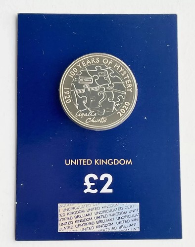 2020 £2 AGATHA CHRISTIE Coin Brilliant Unc CERTIFIED BUNC CARDED SEALED - Picture 7 of 12