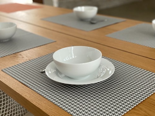 PORSCHE 50th HOUNDSTOOTH STYLE PLACEMATS(Set of 4) WOVEN VINYL Chilewich style - Picture 12 of 12