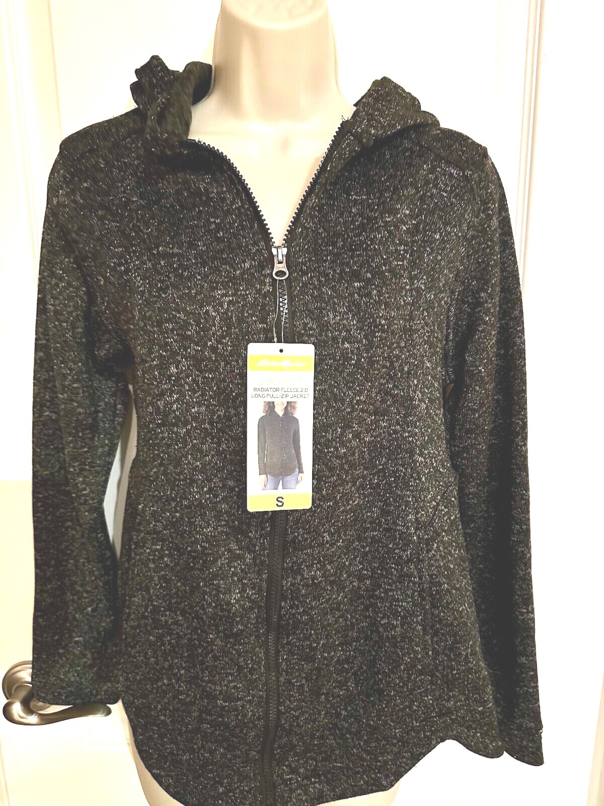 EDDIE BAUER Womens Loose Fit Zip Neck Jumper Sweater UK 10 Small Black