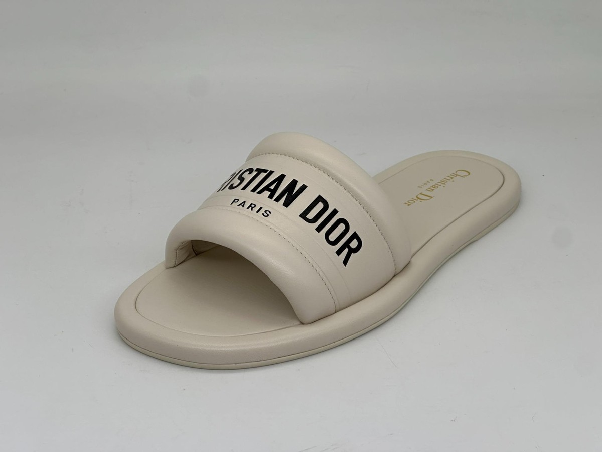 Christian Dior ホワイト ミュール C&Dロゴ Dior Initials Heeled