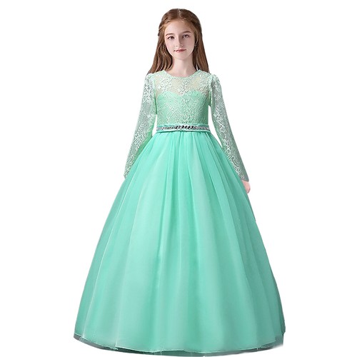 Teen Girls Bridesmaid Dresses Round Neck A-line Flowy Maxi Dress for 5-12 Year - Picture 18 of 59