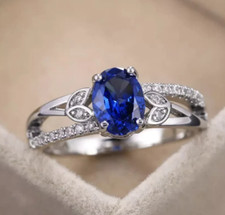 925 Silver Plated Valentine Gifts Ring 1.9 CT Simulated Sapphire Exclusive Ring