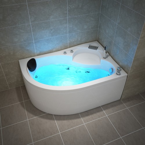 TroniTechnik Whirlpool Badewanne 2 Personen Wanne Eckbadewanne Eckwhirlpool LED - Bild 1 von 11