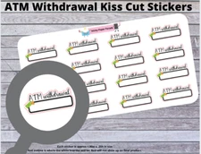 ATM Withdrawal Planner Stickers #27(2) / Planner Stickers  / Journal Stickers 