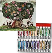 Higuchi Yukko X Holbein Collaboration Transparent Watercolor Paint. 24 Set (5mL)