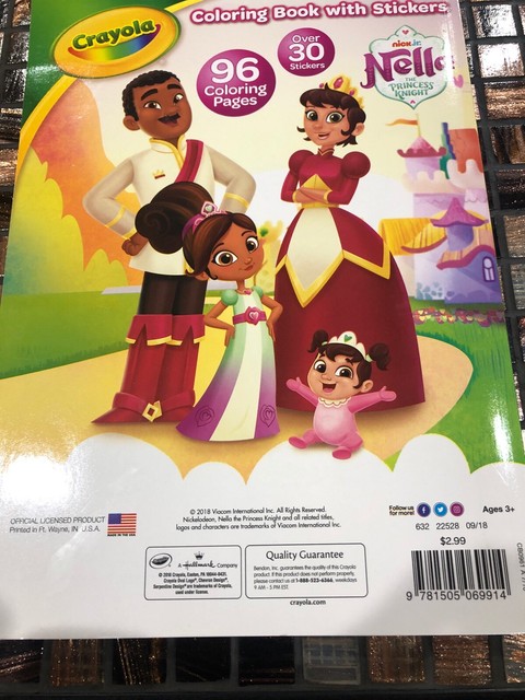 Crayola Nick Jr Nella The Princess Knight Coloring Book With Stickers