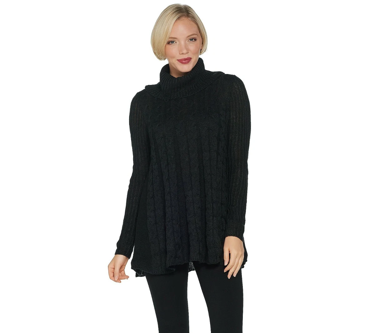 Black cowl top neck tunic sweater