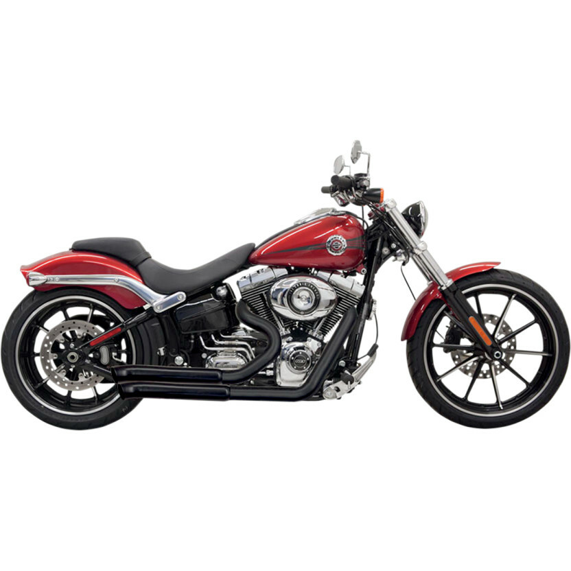 Bassani Black Pro Street Turn Out Exhaust Harley Softail Breakout