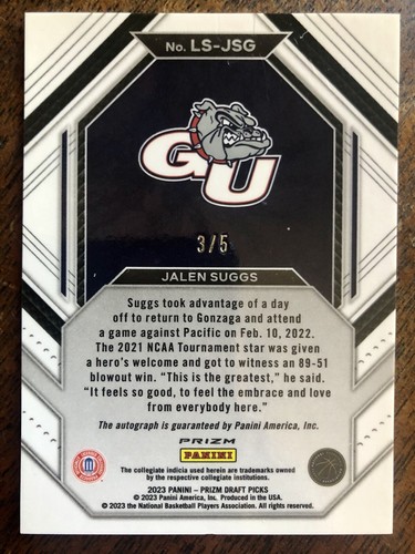 2023 Panini Prizm JALEN SUGGS Auto /5 Draft Picks Legacy Signatures Basketball - Picture 2 of 3