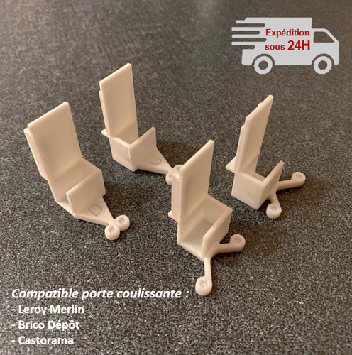 3DEFRANCE 2 Paires De Guides Pour Porte Coulissante Placard Form/Optimum - Entièrement Biodégradable - Matériau De Qualité Supérieure - Fabriqué En France