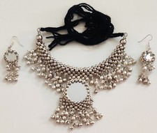 Beaded Choker Merar Set Silver Jewelry Belly Dance Fashion Handmade Banjara Boho