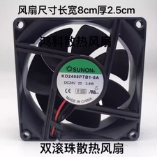 SUNON KD2408PTB1-6A 8025 DC24V 3.4W 8CM 2-Wire Dual Ball Cooling Fan