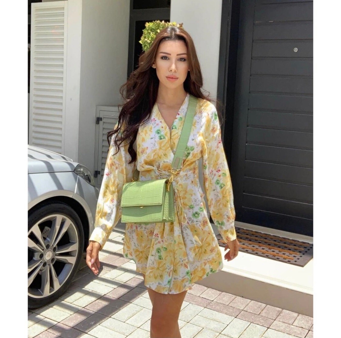 Zara Floral Corset Long Sleeve Comfortable Dress