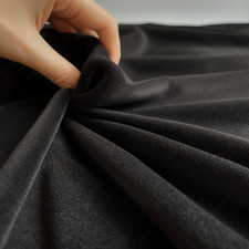 Klettstoff Klettflauschstoff Schwarz, Klettvelours / Meterware - 145cm breit